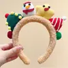 Diadema de Dibujos Animados Navideña para Niños 2025 Nuevo Estilo Diadema de Reno de Felpa para Niñas, Accesorio para el Cabello para Fotos y Lavado de Cara de Niñas Pequeñas