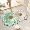 2026 Novo Tapete de Chão para Banheiro Floral Realista 3D de Lama Diatomácea Macia Tapete para Pé Absorvente de Água Antiderrapante para Banheiro