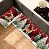 Alfombra de suelo de terciopelo de cristal navideña transfronteriza, juego de dos piezas para cocina, alfombra a prueba de polvo y suciedad, felpudo de fácil cuidado para la entrada