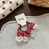 Pinzas para el pelo de cuadros de otoño con forma de hongo y lazo, Gomas para el pelo, Pinzas para el pelo estilo Mori para la frente o el lateral del bebé, Sujetadores para coleta