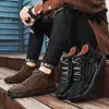 Otoño e invierno 2024 comercio exterior transfronterizo talla grande de caña alta de algodón para hombre suelas cosidas a mano zapatos cálidos de ocio para exteriores