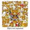 50 peças de adesivos de ursinho fácil desenho animado fofo ursinho fácil Rilakkuma à prova d'água decorativos livros de mão adesivos de cartão goo