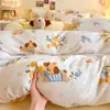 Jialiya Juego de Cuatro Piezas de Terciopelo de Leche Engrosado de Alto Peso Juego de Ropa de Cama de Terciopelo Doble Cara con Estampado Invernal de Campo
