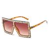 Nuevas Gafas de Sol de Marco Grande Incrustadas de Diamantes Gafas de Sol Personalizadas Europeas y Americanas para Mujer Gafas de Sol Cuadradas Geniales para Fotografía Callejera Transfronteriza