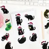 50 Pegatinas de Graffiti de Gato Negro Navideño de Dibujos Animados Decorar Guitarra Cuaderno Equipaje DIY Impermeable Venta al por Mayor Transfronteriza
