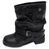 Botines gruesos para mujer 2026 primavera/otoño nuevos botines de media caña apilados con tacones altos gruesos, botas estilo caballero Martin adelgazantes
