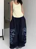 Pantalones de jazz curvados con pedrería para mujer, estilo casual de calle hip-hop europeo y americano, otoño, adelgazantes y fluidos, atuendo de baile Kpop