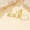 Brincos de Luxo Leve Cravejados com Diamantes, Brincos de Pétalas, Conjunto de Brincos, Brincos Minimalistas Mais Vendidos Transfronteiriços Europeus e Americanos
