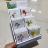 Tarjeta de Felicitación Completa Mini Tarjeta de Felicitación Tarjeta de Mensaje Simple Dibujo Animado Lindo Bendición para el Día del Maestro Tarjeta de Felicitación con Flores Secas