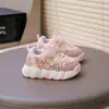 Zapatos deportivos casuales para niña con adornos florales, novedad otoño 2025, estilo coreano, modernos, versátiles, tipo papá para niñas