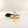 Lámpara de Mesa Base Cuadrada de Madera Maciza con Cable con Interruptor de Enchufe Portalámparas de Rosca E27 Accesorios para el Hogar DIY Hecho a Mano Color Madera Natural