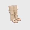 Nuevos Zapatos de Ballet Versátiles de Dos Vías Desmontables de Gama Alta Botas Apiladas Botas de Cuero Retro de Lujo Nicho