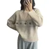 Suéter Largo Único y Hermoso Estilo Coreano para Mujer 2025, El Súper Popular de Este Año Fair Isle Punto Floral de Alta Gama