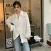 Camisa de Cuello Polo para Mujer, Nuevo Diseño Estilo Coreano Primavera y Otoño, Doble Cremallera, Chaqueta Camisa Suelta y Casual