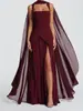 Vestido Longo Elegante Ajustado Plissado Sexy Sem Costas Fenda Moda Feminina 2026 Novo Estilo Roupas Europeias e Americanas