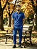 Camisa polo con cremallera para hombre de estilo maduro ligero, color liso, casual de negocios, con cuello, camiseta transpirable de manga corta para traje de hombre