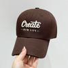 Gorra de béisbol con letras bordadas de marca de moda de verano para mujer, gorra de béisbol estilo coreano con aspecto de cara pequeña, gorra con visera suave a prueba de sol para hombres