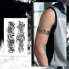 Tatuagem Adesiva Artística de Palavras Inglesas Góticas com Motivos de Ervas para Homens e Mulheres Tatuagem de Braço Impermeável de Longa Duração Adesivos de Alta Qualidade Não Refletivos