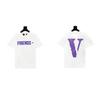 2024 VLONE Camiseta de Manga Corta Serie V Grande Estampado de Estrella V Camiseta de Manga Corta para Parejas Hombres y Mujeres Tendencia High Street Personalizada