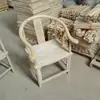 Cadeira Estilo Antigo em Madeira Maciça Cadeira Nanmu com Encosto Redondo Cadeira Chapéu Oficial Cadeira Crescente Cadeira Grande Tutor com Mesa de Chá Madeira Branca Frete Grátis