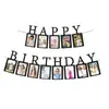 Decoraciones de Cumpleaños Transfronterizas, Papel Brillante, Banderines de Foto con Letras, Banderines Colgantes, Suministros para Fiesta de Escena de Cumpleaños