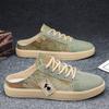Zapatos de Lona Beijiang Wolf para Hombre Verano Modernos Más Fáciles de Combinar Sin Cordones Transpirables Zapatos Casuales de Tela para Hombre Sin Talón Media Zapatilla para Hombre