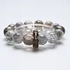 Esqueça o ComumPulseira de Fogos de Artifício de Cristal Cinza Natural para Mulheres, Pulseira de Cristal Branco Versátil para Moda Casual no Atacado
