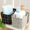 Cesta de Almacenamiento de Escritorio de Tela con Mango Portátil de Algodón y Lino Cesta de Almacenamiento Organizador de Artículos Varios de Escritorio Tela para Ropa Pequeña