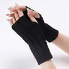 Guantes Calientes sin Dedos Transfronterizos para Hombres y Mujeres, Guantes de Punto de Medio Dedo Hechos de Poliéster, Calentadores de Muñeca de Punto para Hombres y Mujeres