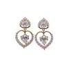 ¡Amor del Río Corazón! Pendientes de botón de circonita en forma de corazón deslumbrantes, pendientes versátiles estilo coreano ins, sensación de lujo ligero y alta gama