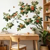Pegatinas de Pared Estilo Chino Meticuloso de Flores de Begonia y Pájaros, Decoración de Pared Nueva Estilo Chino para Sala de Estar y Estudio, Pegatinas de Pared Impermeables Autoadhesivas