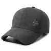 Gorra de béisbol de cuero liso de color sólido transfronteriza sombrero para exteriores para hombres de mediana edad y ancianos con terciopelo grueso resistente al viento cálido sombrero de pico