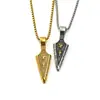 Estilo Ins Retro Europeo y Americano Ojo de Horus Lanza Ankh Colgante de Acero de Titanio Acero Inoxidable Flecha Collar de Moda para Hombre