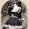 Lencería Sexy, Europea y Americana Tallas Grandes Estilo Abstinencia Estilo Pura Pasión Ribete de Encaje Delantal Sexy, Uniforme de Sirvienta Sexy