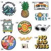 Pegatina de Tela de Dibujos Animados Estilo Verano Pegatina de Tela Bordada para Gafas Parche para Coche Pegatina Decorativa Linda de Ropa de Sol Bordada