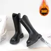 Botas de Equitação Femininas de Cano Médio Outono/Inverno Com Pelúcia Estilo Britânico Botas de Couro Pretas Para Crianças de 6-12 Anos Solado Grosso Antiderrapante Botas Martin