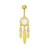 Colgante de Flor de Circonita con Incrustaciones de Cobre de Venta Caliente Europeo y Americano Anillo para el Ombligo Pequeña Margarita Uña para el Ombligo Acero Inoxidable Joyería para Perforación al por Mayor