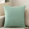 Funda de almohada acolchada simple estilo lino de algodón color liso para oficina, sala de estar, cojín de respaldo de sofá, tamaño grande, almohada de respaldo de cama