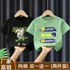 Camisa de Verão Fina para Meninos 2026 Nova Estilosa Estilo Coreano Algodão Puro Manga Curta para Crianças Mais Velhas