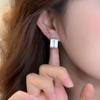 Aretes Metálicos Cuadrados Geométricos con Letras para Mujer, Exquisitos y Únicos, Moda Trendy, Versátiles