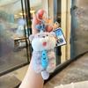 Original y genuino lindo animal nutria sosteniendo un pequeño pez de peluche pequeño colgante lindo bolso colgante llavero pequeño regalo