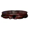 Talla de Raíz Base de Madera Maciza Maceta Redonda Jarrón Acuario Altar de Vino Estatua de Buda de Piedra Artesanías Adornos Base de Madera