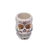 Vaso de Flores Cerâmico para Jardim em Formato de Caveira, com Mini Vaso de Flores Colorido de Coruja, para Viveiro Doméstico ou Uso em Mesa