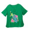 Camiseta de mujer estilo étnico verano nuevo algodón y lino bordada pavo real top de mujer turismo ropa étnica venta al por mayor
