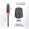 Cabezal de pulido de uñas de acero de tungsteno recubierto de negro, cabezal de lijado para eliminación de uñas cinco en uno con dientes cruzados, adecuado para ambas manos, broca universal para pulir uñas