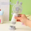 Mini Ventilador Portátil Transfronteiriço para o Verão, Recarregável com Três Velocidades de Vento, Portátil com Base, Luz de Mesa, Mini Ventilador USB