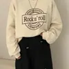 Sudadera Gruesa con Cuello Redondo y Forro Polar para Mujer, Top Holgado con Capucha, Chaqueta Pulóver de Manga Larga de Marca Moderna para Otoño e Invierno