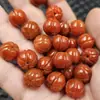 Jadite Vermelho Jade Sementes de Abóbora Contas Soltas de Jade Vermelho Persimmon Melão da Sorte Fivela de Jade Espaçador Contas Espaçadoras Joias Contas Artesanais