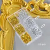 Moda Popular 12 Ranuras Mixtas Oro y Plata Perla Semiredonda Metal Accesorios para Uñas Estilo Ins Venta Caliente Piezas de Aleación