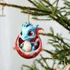 Colgante de árbol de Navidad de Amazon adornos con forma de dragón llavero de dragón real decoración de coche accesorios de decoración de huevo de dragón acrílico